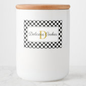 Elegant gepersonaliseerd voedsel label met monogra voedselcontainer etiket (Voorkant)