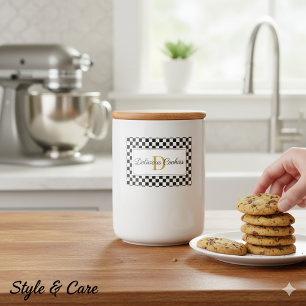 Elegant gepersonaliseerd voedsel label met monogra voedselcontainer etiket