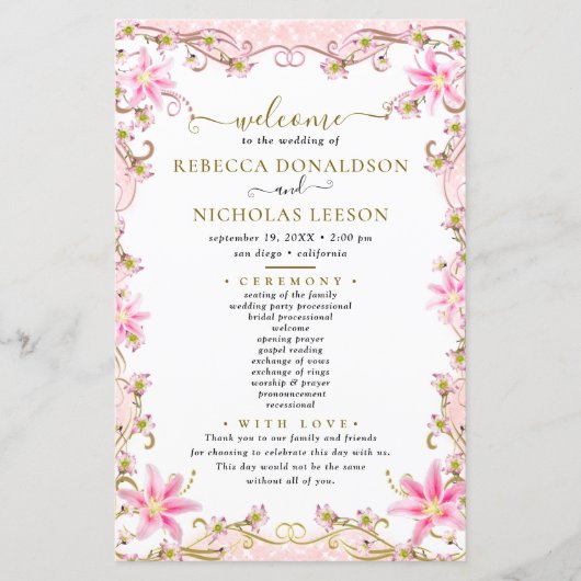 Elegant Gepersonaliseerd Wedding Program (Voorkant)