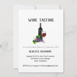 Elegant gepersonaliseerd wijnproeverij weekend kaart