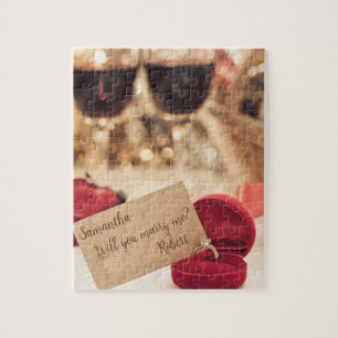 Elegant gepersonaliseerd wil je me trouwen? legpuzzel