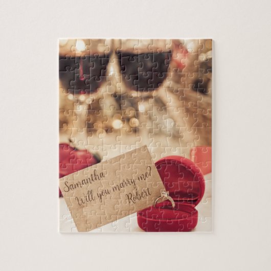 Elegant gepersonaliseerd wil je me trouwen? legpuzzel (Verticaal)