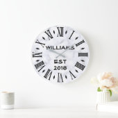 Elegant gepersonaliseerd wit marmer grote klok (Huis)