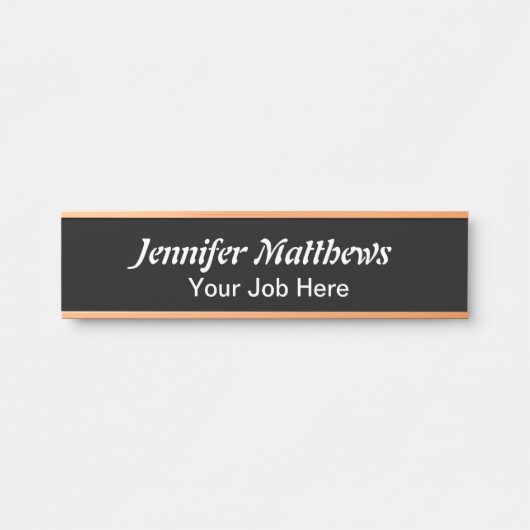 Elegant Gepersonaliseerd zwart-wit Deurteken Deurbordje (Voorkant)