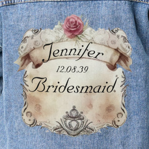 Elegant gepersonaliseerde bloemige bruidsmeisjes b denim jacket