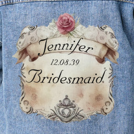 Elegant gepersonaliseerde bloemige bruidsmeisjes b denim jacket