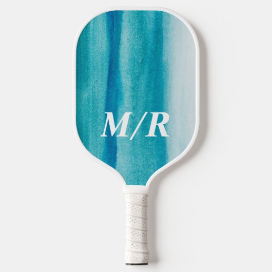 Elegant gepersonaliseerde Blue Ombre Texture Pickleball Paddle (Voorkant)