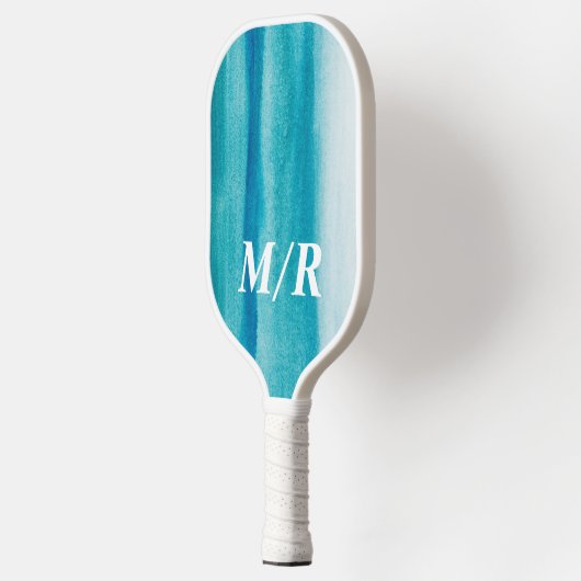 Elegant gepersonaliseerde Blue Ombre Texture Pickleball Paddle (Links)