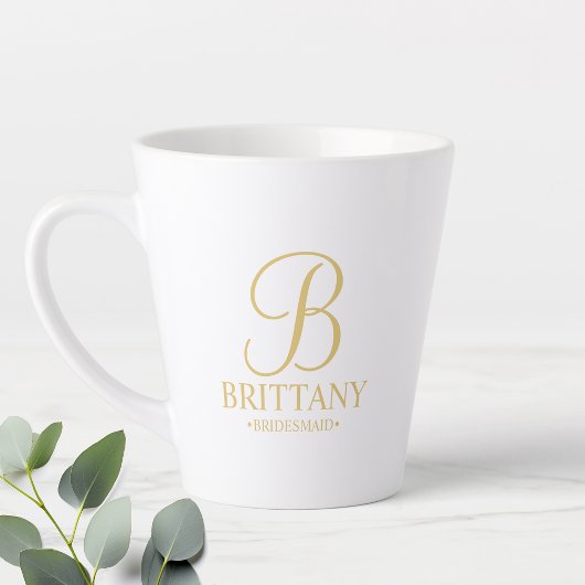 Elegant gepersonaliseerde bridesmaid latte mok