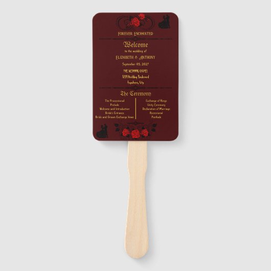 Elegant gepersonaliseerde bruiloft handwaaier (Voorkant)