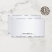 Elegant gepersonaliseerde Glamour Faux Silver Sjab Notitiekaartje (Voorkant / Achterkant in situ)