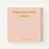 Elegant gepersonaliseerde gouden bloem notitieboek (Achterkant)