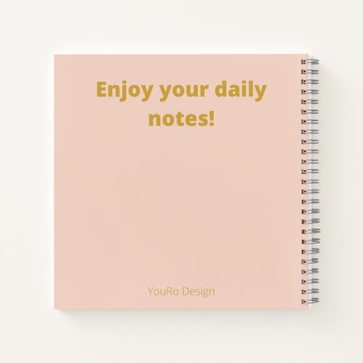 Elegant gepersonaliseerde gouden bloem notitieboek (Achterkant)