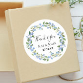 Elegant gepersonaliseerde groenboek dank u bruilof ronde sticker