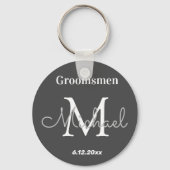 elegant gepersonaliseerde groomsmannen zwart wit sleutelhanger (Voorkant)