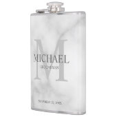 Elegant Gepersonaliseerde Groomsmen Monogram en Na Heupfles (Links)
