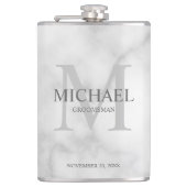 Elegant Gepersonaliseerde Groomsmen Monogram en Na Heupfles (Voorkant)