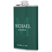 Elegant Gepersonaliseerde Groomsmen Monogram en Na Heupfles (Links)