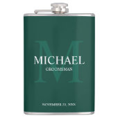 Elegant Gepersonaliseerde Groomsmen Monogram en Na Heupfles (Voorkant)