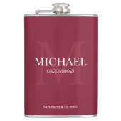 Elegant Gepersonaliseerde Groomsmen Monogram en Na Heupfles (Voorkant)