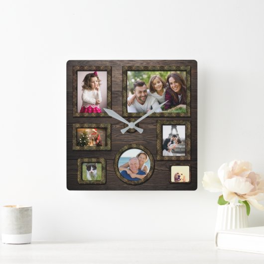 Elegant gepersonaliseerde houtafels vierkante klok (Huis)