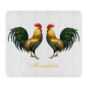 Elegant gepersonaliseerde kleurrijke rooster kip a snijplank