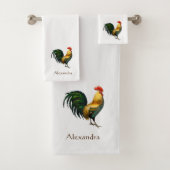 Elegant gepersonaliseerde kleurrijke rooster kip bad handdoek (Insitu)