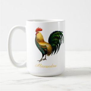 Elegant gepersonaliseerde kleurrijke rooster kip C Koffiemok