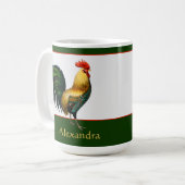 Elegant gepersonaliseerde kleurrijke rooster kip koffiemok (Voorkant links)