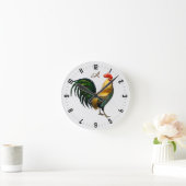 Elegant gepersonaliseerde kleurrijke rooster kip ronde klok (Huis)