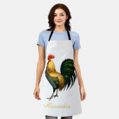 Elegant gepersonaliseerde kleurrijke rooster kip schort (Gedragen)