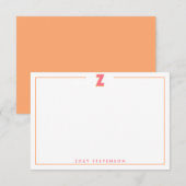 Elegant gepersonaliseerde monogram 3D letter Z ini Notitiekaartje (Voorkant / Achterkant)