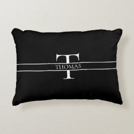 Elegant Gepersonaliseerde Monogrammen Douane Naam Accent Kussen