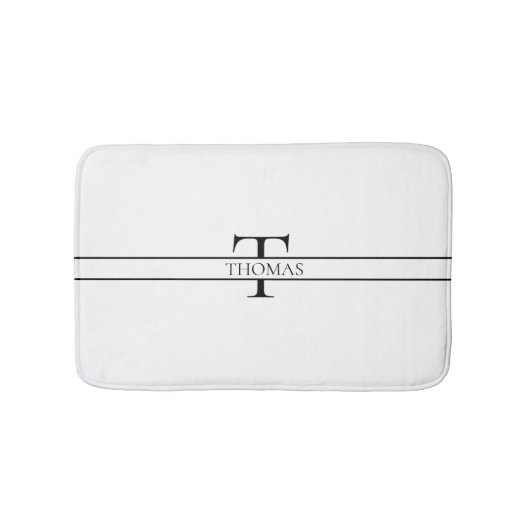 Elegant Gepersonaliseerde Monogrammen Douane Naam Badmat (Voorkant)