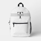 Elegant Gepersonaliseerde Monogrammen Douane Naam Bedrukte Rugzak (Voorkant)