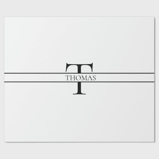 Elegant Gepersonaliseerde Monogrammen Douane Naam Cadeaupapier (Vlak)