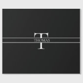 Elegant Gepersonaliseerde Monogrammen Douane Naam Cadeaupapier (Vlak)