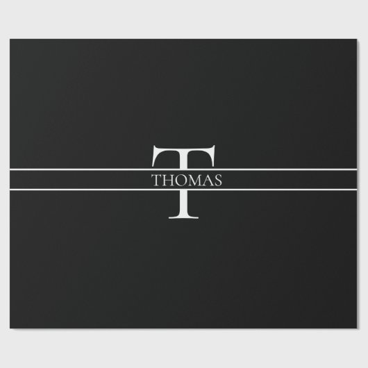 Elegant Gepersonaliseerde Monogrammen Douane Naam Cadeaupapier (Vlak)