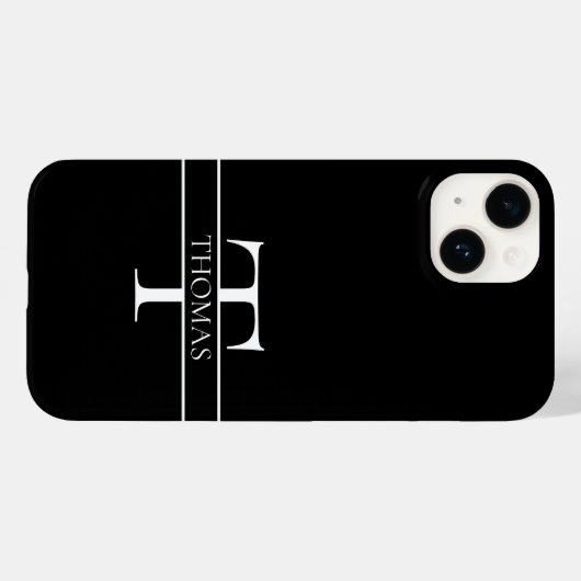 Elegant Gepersonaliseerde Monogrammen Douane Naam Case-Mate iPhone Case (Achterkant (horizontaal))