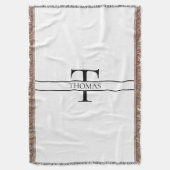 Elegant Gepersonaliseerde Monogrammen Douane Naam Deken (Voorkant Verticaal)