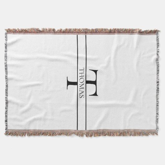 Elegant Gepersonaliseerde Monogrammen Douane Naam Deken (Voorkant)