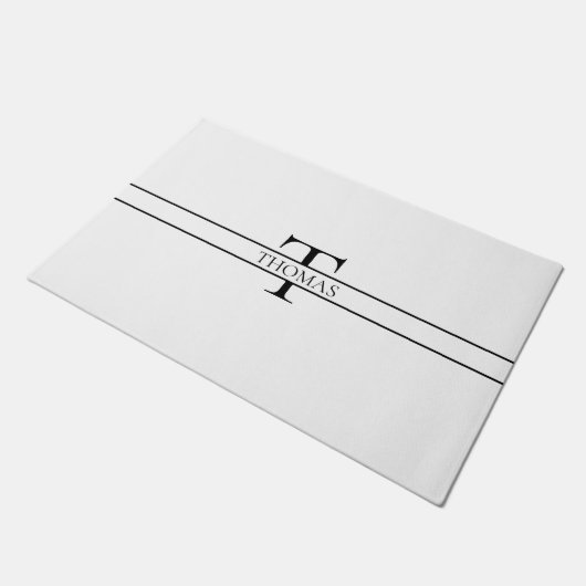 Elegant Gepersonaliseerde Monogrammen Douane Naam Deurmat (Schuin)
