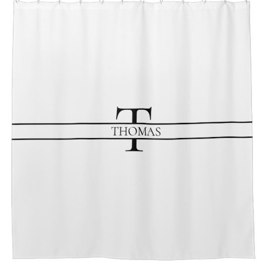 Elegant Gepersonaliseerde Monogrammen Douane Naam Douchegordijn (Voorkant)