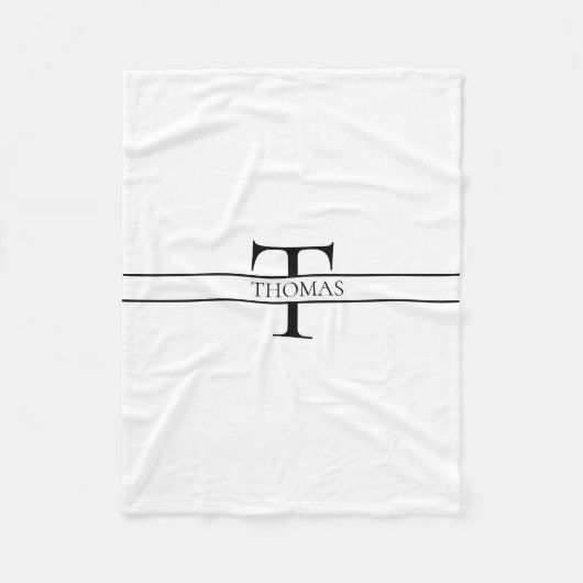 Elegant Gepersonaliseerde Monogrammen Douane Naam Fleece Deken (Voorkant)