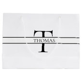 Elegant Gepersonaliseerde Monogrammen Douane Naam Groot Cadeauzakje (Achterkant)