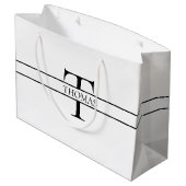 Elegant Gepersonaliseerde Monogrammen Douane Naam Groot Cadeauzakje (Achterkant Gekanteld)