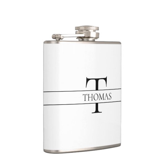 Elegant Gepersonaliseerde Monogrammen Douane Naam Heupfles (Rechts)