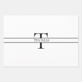 Elegant Gepersonaliseerde Monogrammen Douane Naam Inpakpapier Vel (Voorkant)