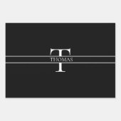 Elegant Gepersonaliseerde Monogrammen Douane Naam Inpakpapier Vel (Voorkant 2)