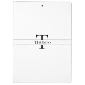 Elegant Gepersonaliseerde Monogrammen Douane Naam Klembord (Achterkant)